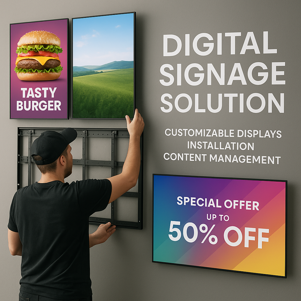 digital signage solution with customizable displays installation and content management digital signage solution with customizable displays installation and content management