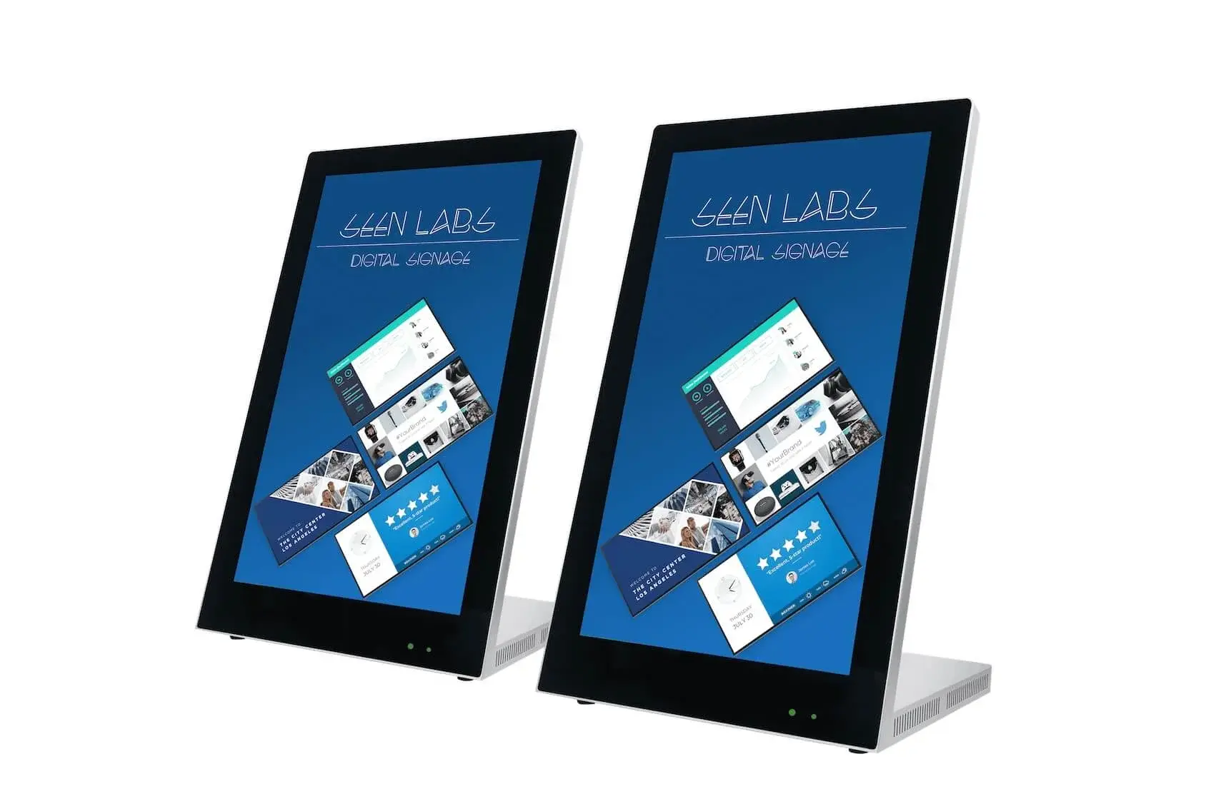 Digital table tent in a restaurant