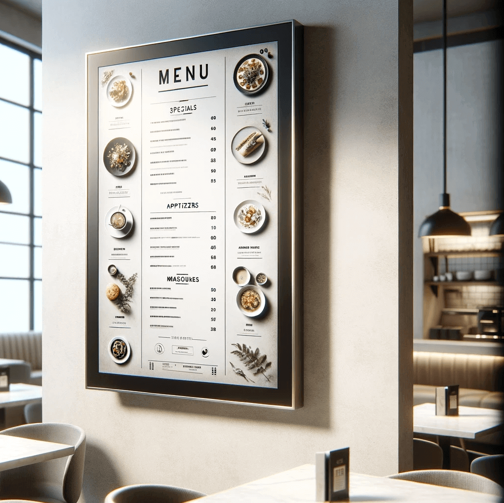 1 - Menu displays